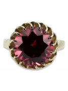 خاتم Ruby 8 كارت من الذهب الأصفر مجوهرات فينتاج vrc035x-rb Art Deco أسلوب مجوهرات فينتاج روسي سوفيتي من اتحاد الجمهوريات السوفيت